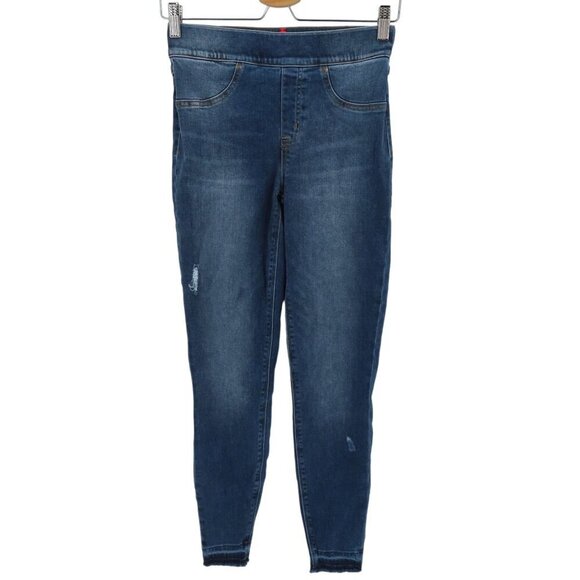 Spanx Womens Small Distressed Ankle Skinny Jeans 20203R Medium Blue Wash Denim - Picture 1 of 11